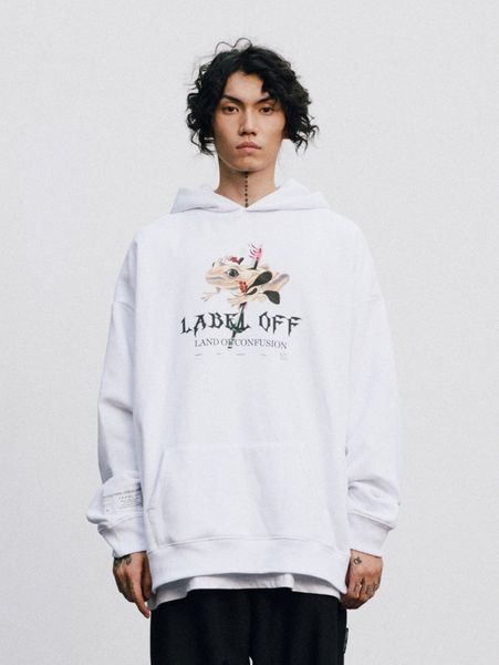 men frog & slogan graphic drop shoulder hoodie a0cg#, Black
men frog & slogan graphic drop shoulder hoodie a0cg#, Black