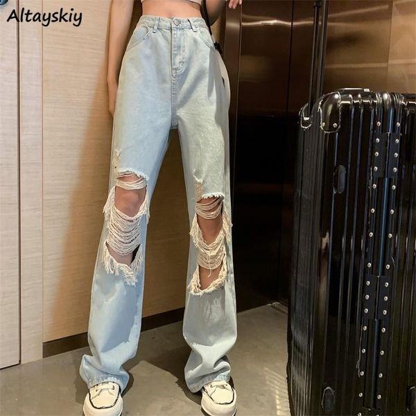 straight jeans women ripped hole japanese style chic bf streetwear harajuku hipster trendy college female bottom denim women's, Blue
straight jeans women ripped hole japanese style chic bf streetwear harajuku hipster trendy college female bottom denim women's, Blue