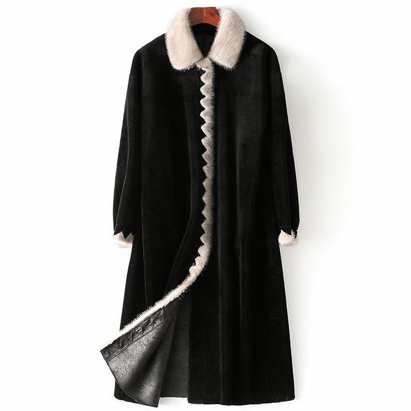 2020 femal fashion australian wool real fur mink collar coats thick warm elegant long sheep outwear 2020 winter new, Tan;black
2020 femal fashion australian wool real fur mink collar coats thick warm elegant long sheep outwear 2020 winter new, Tan;black