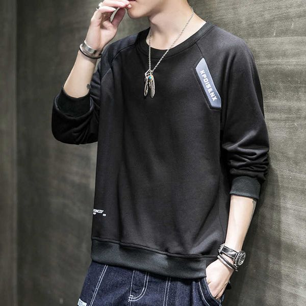 letter printed sweater men's autumn 2021 trend versatile handsome round neck loose fashion bottomed shirt, Black
letter printed sweater men's autumn 2021 trend versatile handsome round neck loose fashion bottomed shirt, Black