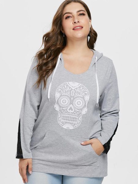 women's hoodies & sweatshirts wipalo plus size 5xl light gray skull print long drawstring hoodie casual women autumn kangaroo pocket ho, Black
women's hoodies & sweatshirts wipalo plus size 5xl light gray skull print long drawstring hoodie casual women autumn kangaroo pocket ho, Black