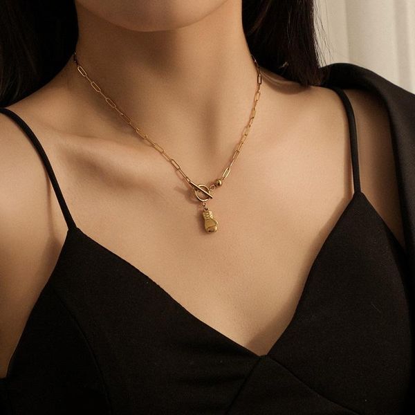 pendant necklaces korea ot buckle necklace fashion stainless steel chain for women personality hip hop jewelry party accessories, Silver
pendant necklaces korea ot buckle necklace fashion stainless steel chain for women personality hip hop jewelry party accessories, Silver