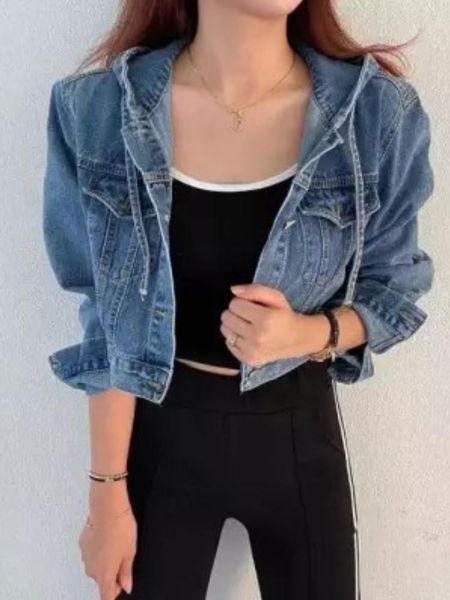 women's jackets autumn women denim jacket for single breasted short female hoodies, Black;brown
women's jackets autumn women denim jacket for single breasted short female hoodies, Black;brown