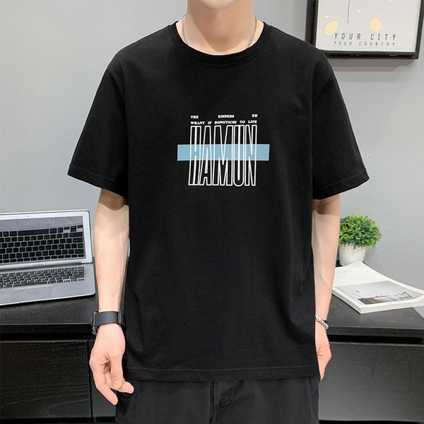 men's t-shirts short sleeve t-shirt fashion 2021 summer loose round neck trend cotton half, White;black
men's t-shirts short sleeve t-shirt fashion 2021 summer loose round neck trend cotton half, White;black