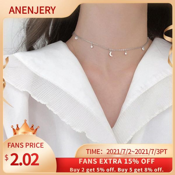 chains anenjery 925 sterling silver moon star zircon pendant necklace for women simple short choker student accessories
chains anenjery 925 sterling silver moon star zircon pendant necklace for women simple short choker student accessories