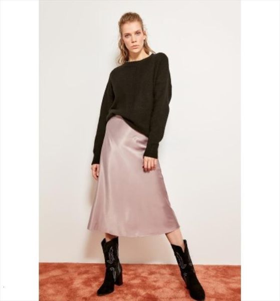 summer gray khaki silk women skirts satin vintage korean style long high waist midi for a line elegant, Black
summer gray khaki silk women skirts satin vintage korean style long high waist midi for a line elegant, Black
