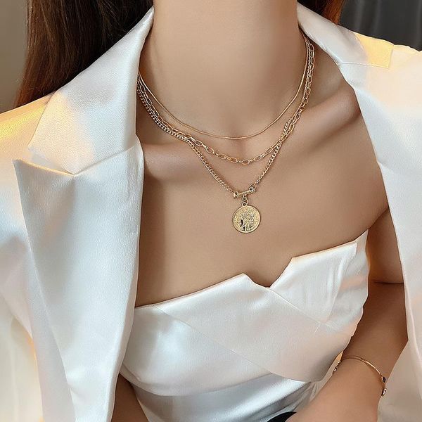 chains stainless steel necklace for women multi layered clavicle chain retro hip-hop punk jewelry wholesale, Silver
chains stainless steel necklace for women multi layered clavicle chain retro hip-hop punk jewelry wholesale, Silver