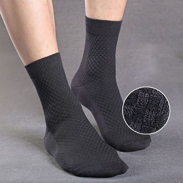 fashion bamboo fibres casual business long men socks calcetins hombre, Black