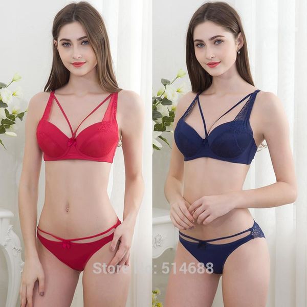 bras sets fashion women bra set push up three quarters brassiere lace hollow out briefs female underwear, Red;black
bras sets fashion women bra set push up three quarters brassiere lace hollow out briefs female underwear, Red;black