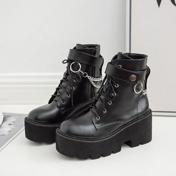 boots women thick platform ankle ladies lace up short boot female pu leather high heels non slip cool style personal design, Black
boots women thick platform ankle ladies lace up short boot female pu leather high heels non slip cool style personal design, Black