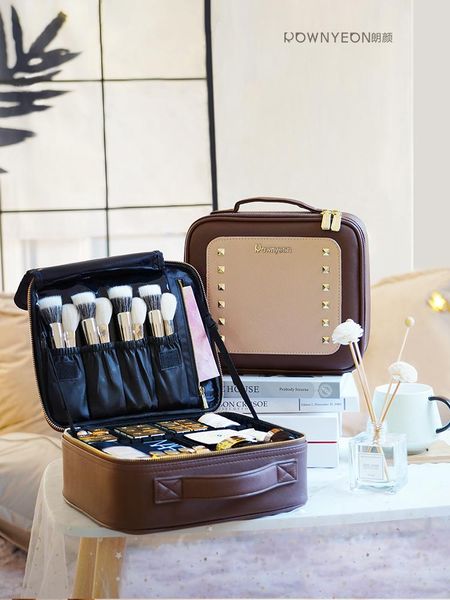 cosmetic bags & cases rownyeon make-up bag women's portable multi-functional storage box large capacity train case with brush holder
cosmetic bags & cases rownyeon make-up bag women's portable multi-functional storage box large capacity train case with brush holder