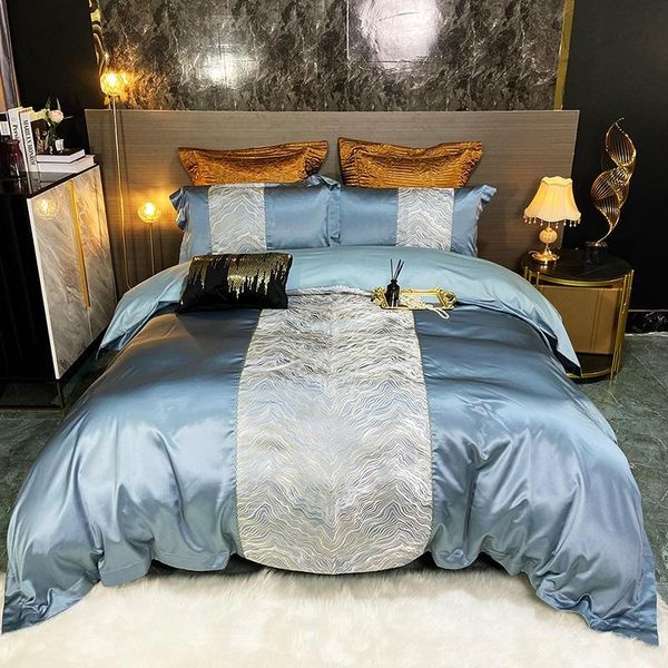 bedding sets heavyweight chic embroidery satin silky duvet cover set cotton bedspread luxurious blue golden bed pillowcases
bedding sets heavyweight chic embroidery satin silky duvet cover set cotton bedspread luxurious blue golden bed pillowcases