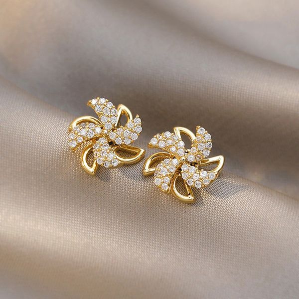 luxury rotating windmill earrings for women female fashion gold zircon vintage charms stud earrings party wedding jewelry gift, Golden
luxury rotating windmill earrings for women female fashion gold zircon vintage charms stud earrings party wedding jewelry gift, Golden