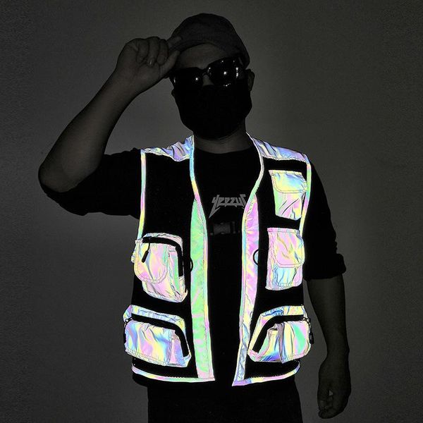 men's vests safety colorful reflective fishing cargo vest utility shooting safari travel with pockets for troops boating outdoor, Black;white
men's vests safety colorful reflective fishing cargo vest utility shooting safari travel with pockets for troops boating outdoor, Black;white