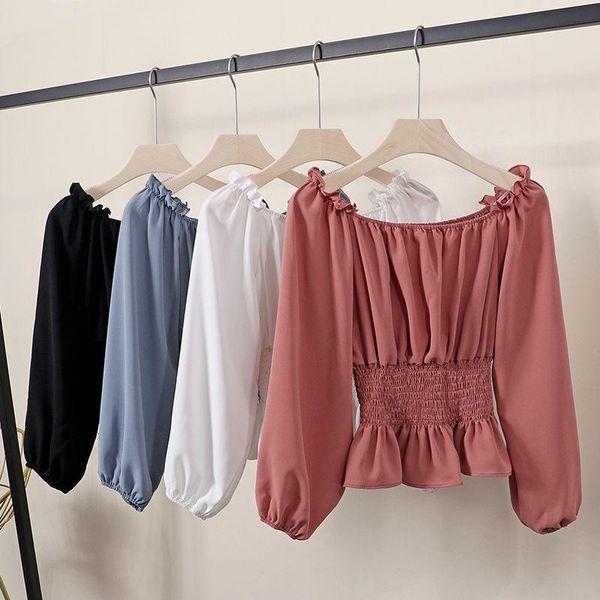 2021 korean fashion beach blouses shirt women long puff sleeve ruffle short chiffon blouse female blusas slash neck k228, White
2021 korean fashion beach blouses shirt women long puff sleeve ruffle short chiffon blouse female blusas slash neck k228, White