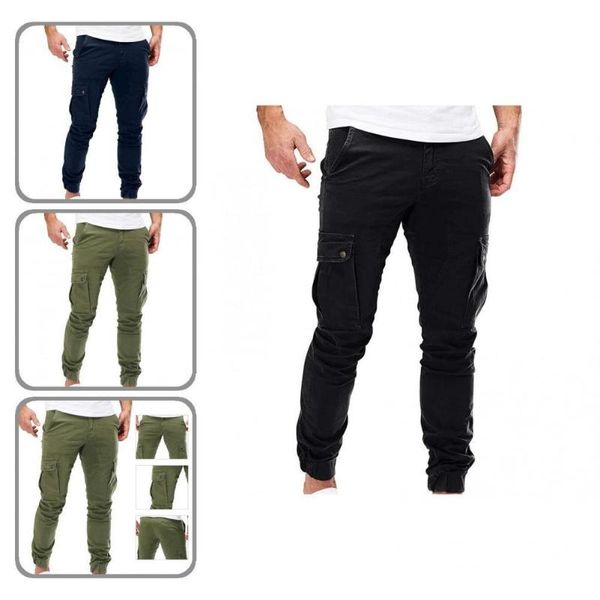men's pants jogging stylish casual multi pockets cargo streetwear fall trousers soft for home, Black
men's pants jogging stylish casual multi pockets cargo streetwear fall trousers soft for home, Black