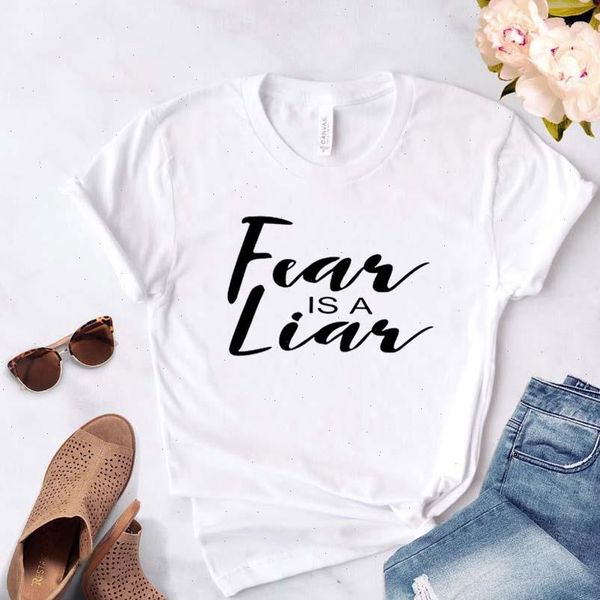 women t shirt fear is a liar letters print tshirt women short sleeve o neck loose t shirt ladies causal tee shirt, White
women t shirt fear is a liar letters print tshirt women short sleeve o neck loose t shirt ladies causal tee shirt, White