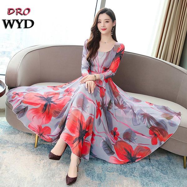 casual dresses women chiffon print maxi dress plus size draped o-neck 3xl big swing boho vintage banquet party vestidos, Black;gray
casual dresses women chiffon print maxi dress plus size draped o-neck 3xl big swing boho vintage banquet party vestidos, Black;gray