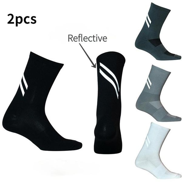 sports socks 2pcs reflective cycling high elastic breathable compression men running for marathon riding football, Black
sports socks 2pcs reflective cycling high elastic breathable compression men running for marathon riding football, Black
