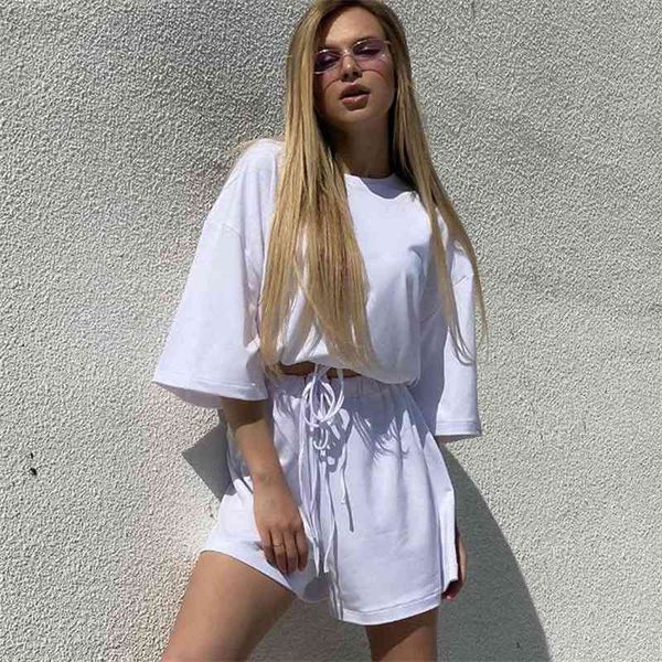 summer loose trasuit two piece set women sweatshirt and shorts 2 pcs outfits female casual jogger sport suit 210527, White
summer loose trasuit two piece set women sweatshirt and shorts 2 pcs outfits female casual jogger sport suit 210527, White