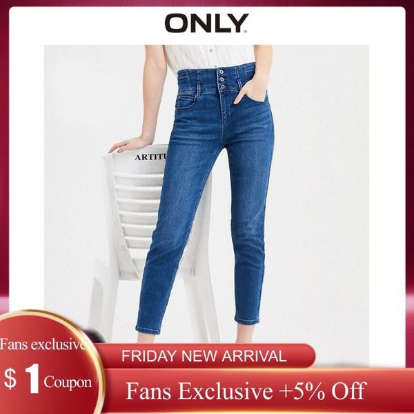 women's jeans only slim fit high-rise crop | 120149616, Blue