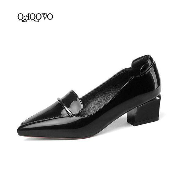 dress shoes women fashion paten leather pumpsslip on low heels pointed toe party, Black
dress shoes women fashion paten leather pumpsslip on low heels pointed toe party, Black