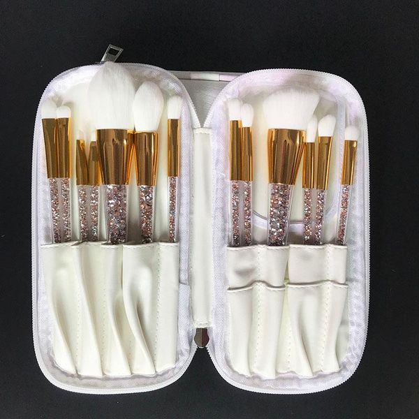 makeup brushes 13pcs champagne color crystal brush set with luxury shiny bling diamonds cosmetics bag
makeup brushes 13pcs champagne color crystal brush set with luxury shiny bling diamonds cosmetics bag