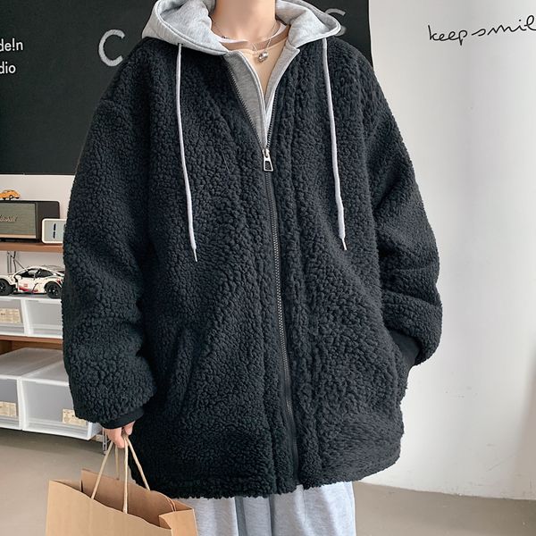 2021 new winter thick lamb wool jacket men's warm fashion retro casual hooded men korean short coat mens clothes large size m-5xl jtkd, Black
2021 new winter thick lamb wool jacket men's warm fashion retro casual hooded men korean short coat mens clothes large size m-5xl jtkd, Black