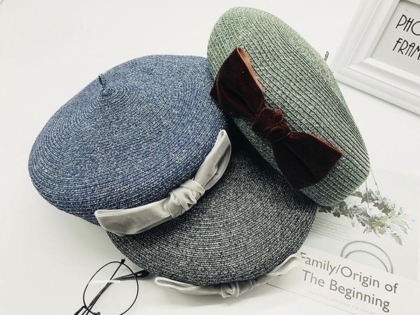 202103-may8410 new summer paper fiber velvet bowknot pumpkin lady beret hat women leisure painter hat, Blue;gray
202103-may8410 new summer paper fiber velvet bowknot pumpkin lady beret hat women leisure painter hat, Blue;gray