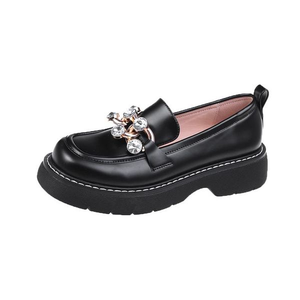 dress shoes round toe leather women oxford for crystals silver bling slip on loafers couple platform woman students, Black
dress shoes round toe leather women oxford for crystals silver bling slip on loafers couple platform woman students, Black