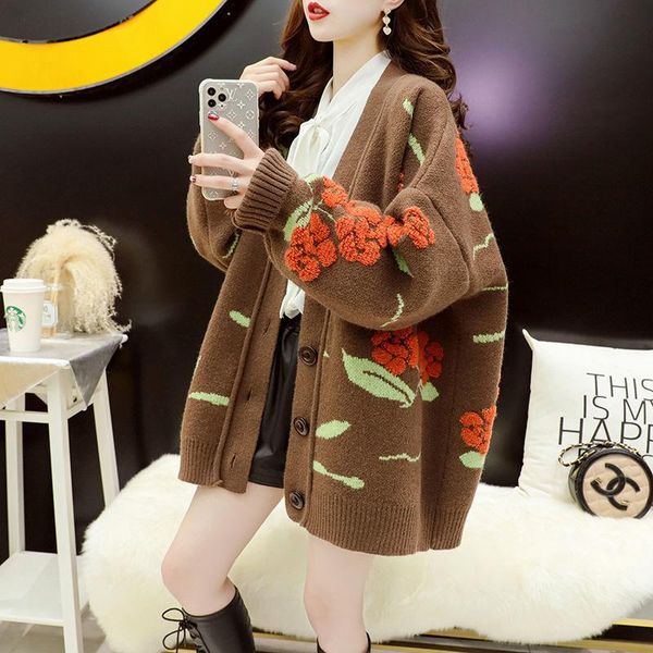 women's knits & tees retro three-dimensional embroidered cardigan sweater women 2021 spring korean version of thick warm loose knit jac, White
women's knits & tees retro three-dimensional embroidered cardigan sweater women 2021 spring korean version of thick warm loose knit jac, White