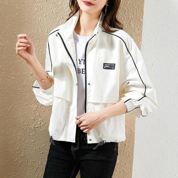 women's jackets 2021 spring and autumn jacket collar personalized letter printing patch loose casual short coat women, Black;brown
women's jackets 2021 spring and autumn jacket collar personalized letter printing patch loose casual short coat women, Black;brown