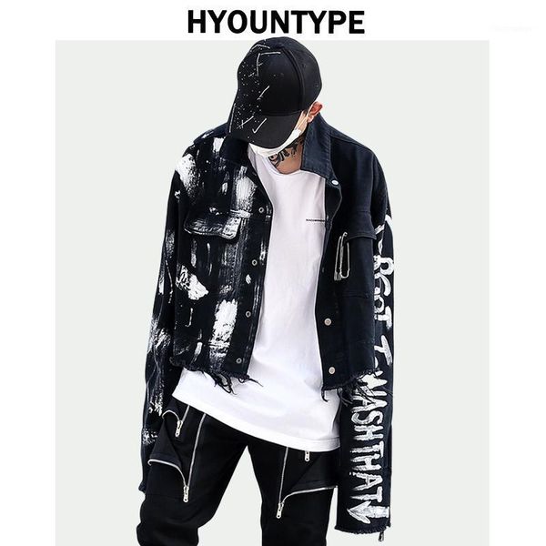 men's jackets designer irregular hand painted ripped denim jacket coat mens hip hop autumn outerwear fashion black jean streetwear, Black;brown
men's jackets designer irregular hand painted ripped denim jacket coat mens hip hop autumn outerwear fashion black jean streetwear, Black;brown