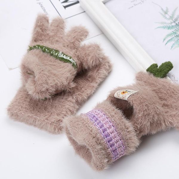 berets winter warm knit mittens women flip half finger plush thick cute cat claw gloves sweet christmas gifts for friends children, Blue;gray
berets winter warm knit mittens women flip half finger plush thick cute cat claw gloves sweet christmas gifts for friends children, Blue;gray