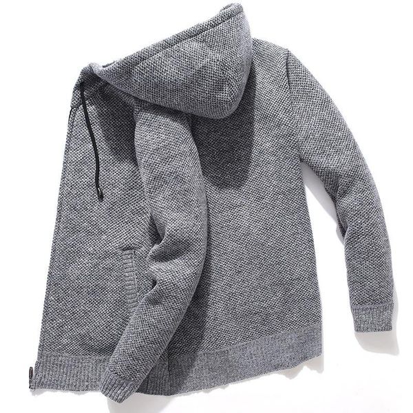 men's sweaters autumn and winter plus velvet thick zipper sweater cardigan hooded warm, White;black
men's sweaters autumn and winter plus velvet thick zipper sweater cardigan hooded warm, White;black