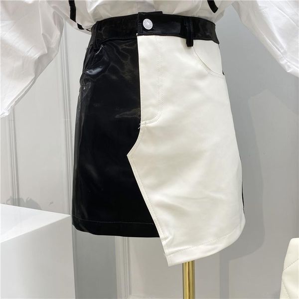 skirts 0229 fashion contrast color stitching asymmetric high waist skirt 2021 spring and summer wild retro pu leather women, Black
skirts 0229 fashion contrast color stitching asymmetric high waist skirt 2021 spring and summer wild retro pu leather women, Black