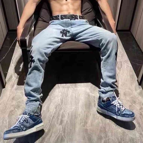 tide ch high brand street crow cross vintage casual wash blue denim pants straight tube men and women, Black
tide ch high brand street crow cross vintage casual wash blue denim pants straight tube men and women, Black