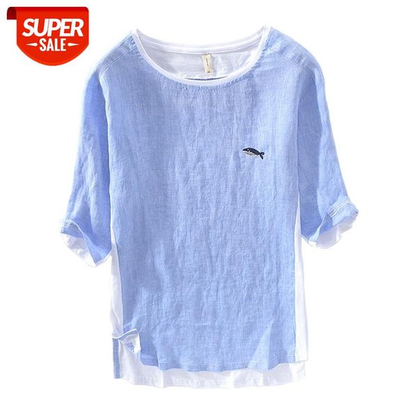 summer cotton linen patchwork t shirt for men chest little whale embroidery fashion short sleeve tshirt loose tee& #kr62, White;black
summer cotton linen patchwork t shirt for men chest little whale embroidery fashion short sleeve tshirt loose tee& #kr62, White;black