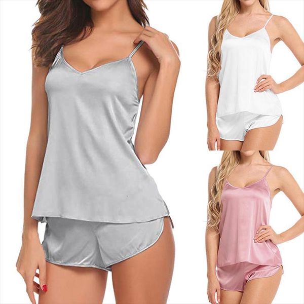 2 pcs satin pajama cami women sleepwear set silk solid nightwear lingerie xrq88, Black;red
2 pcs satin pajama cami women sleepwear set silk solid nightwear lingerie xrq88, Black;red
