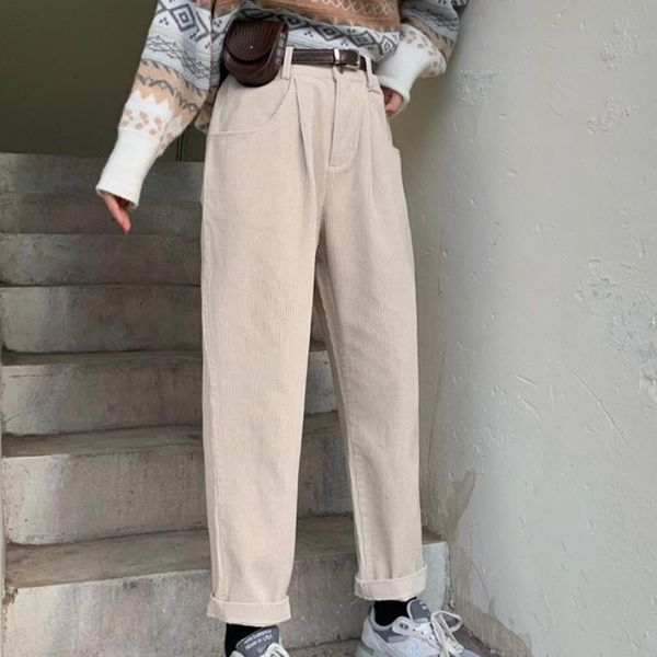 women's pants & capris casual vintage for women solid color corduroy trousers spring autumn korean straight, Black;white
women's pants & capris casual vintage for women solid color corduroy trousers spring autumn korean straight, Black;white
