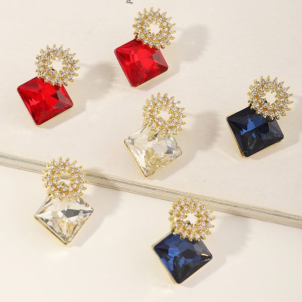 ez3406 fashion accessories simple personality geometric square diamond earrings female, Silver
ez3406 fashion accessories simple personality geometric square diamond earrings female, Silver
