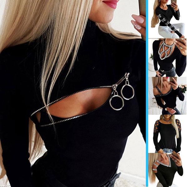 blouse shirt for women long sleeve hallow out female solid black tee shirt slim fit lady and blouses blusas, White
blouse shirt for women long sleeve hallow out female solid black tee shirt slim fit lady and blouses blusas, White