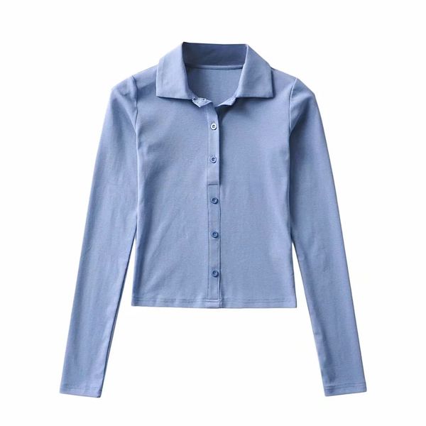 2021 Spring Vintage Lapel Open Buttons Long sleeve Tee Harajuku Women Long sleeve Tight t shirt With stretch T-shirts, White
2021 Spring Vintage Lapel Open Buttons Long sleeve Tee Harajuku Women Long sleeve Tight t shirt With stretch T-shirts, White