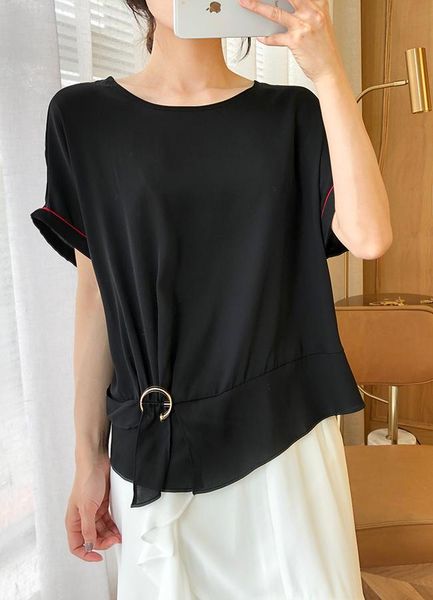 women's blouses & shirts women summer 92.1% natural silk blouse real short sleeve basic shirt black for, White
women's blouses & shirts women summer 92.1% natural silk blouse real short sleeve basic shirt black for, White