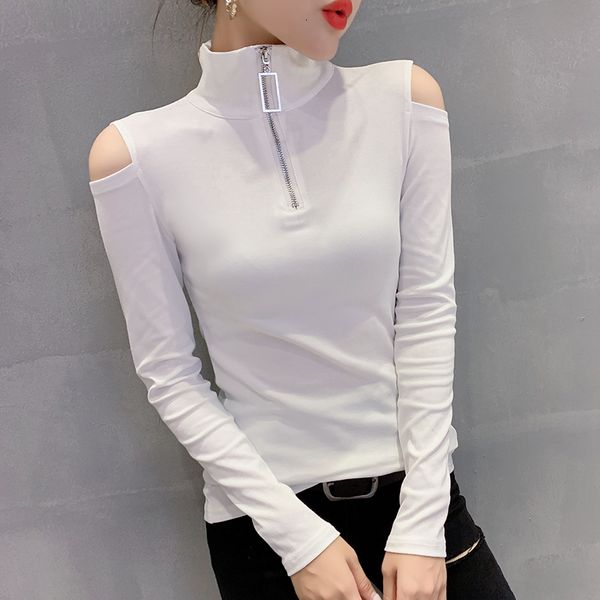 2021 fall winter korean style t-shirt women fashion off shoulder zipper cotton ropa mujer all match tees new t09304l u93i, White
2021 fall winter korean style t-shirt women fashion off shoulder zipper cotton ropa mujer all match tees new t09304l u93i, White