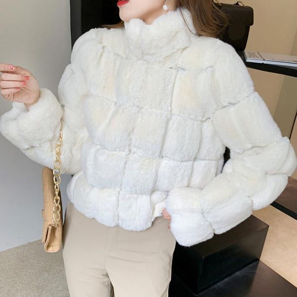 women's fur & faux rimocy stand-up collar fake jacket 2021 fashion long sleeved furry coat female high street short winter mujer, Black
women's fur & faux rimocy stand-up collar fake jacket 2021 fashion long sleeved furry coat female high street short winter mujer, Black