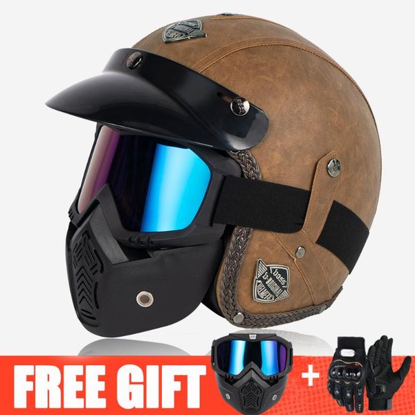 motorcycle helmets retro open face 3/4 helmet pu leather motorbike motocross vintage for men women casco moto casque size s-xxl
motorcycle helmets retro open face 3/4 helmet pu leather motorbike motocross vintage for men women casco moto casque size s-xxl