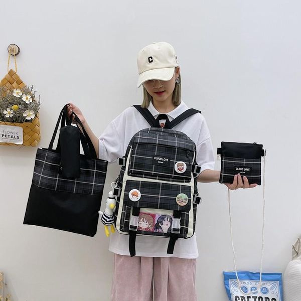 school bags 4-piece set fashion women backpack kawaii doll pendant bag for girls large capacity waterproof bagpacks with many pockets
school bags 4-piece set fashion women backpack kawaii doll pendant bag for girls large capacity waterproof bagpacks with many pockets