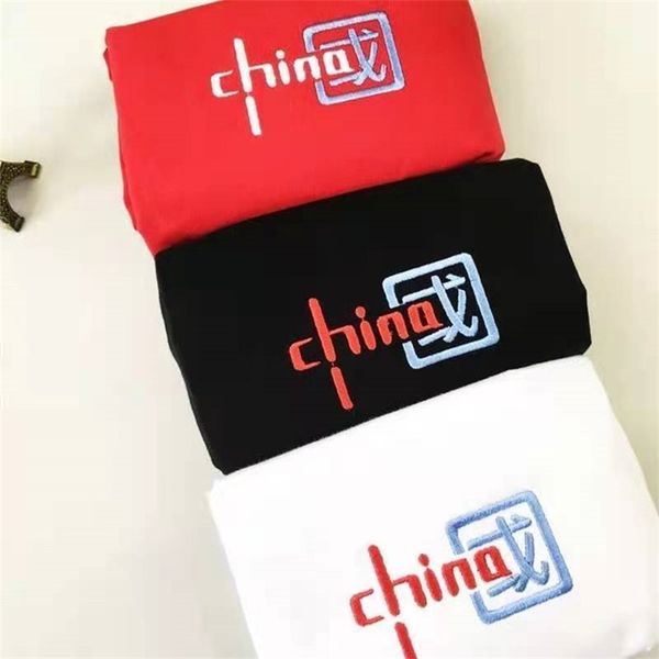 chinese style guochao characters short sleeved embroidered t-shirts summer patriotic clothes, White;black
chinese style guochao characters short sleeved embroidered t-shirts summer patriotic clothes, White;black