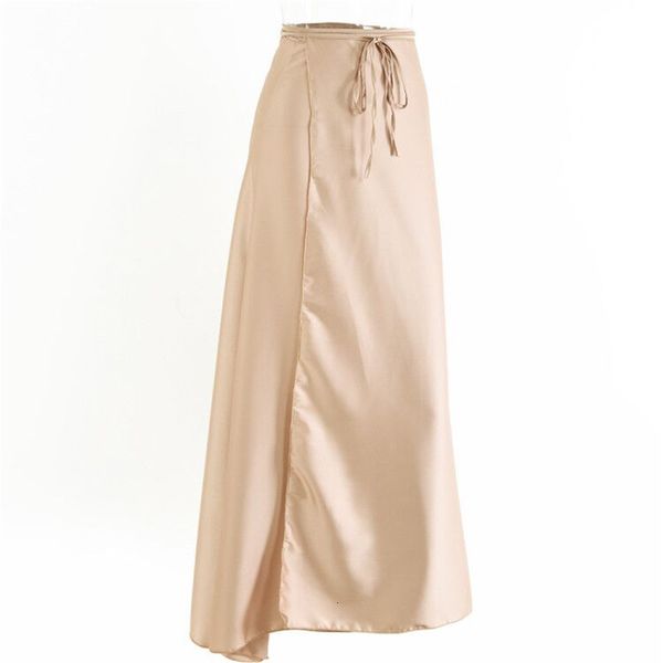 new satin lace-up split women's long skirt fashion solid high waist a-line skrits spring elegant jupe partywear 2021 t4jf, Black
new satin lace-up split women's long skirt fashion solid high waist a-line skrits spring elegant jupe partywear 2021 t4jf, Black